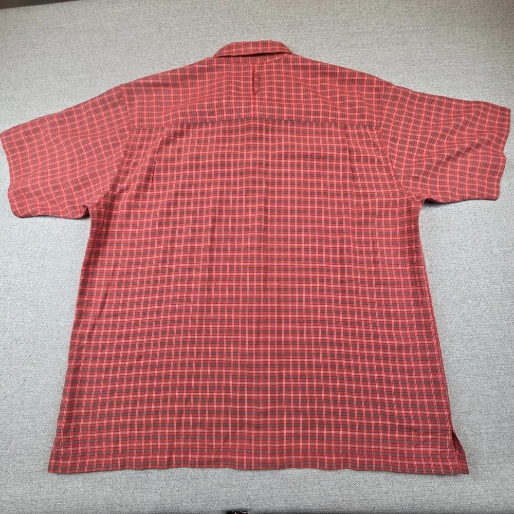 The North Face Red Plaid‎ Short Sleeve Shirt Men's XL Button Up Active Outdoors
